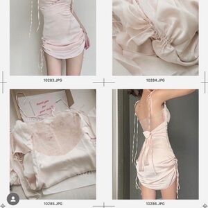 Elegant Pink Ruched Dress